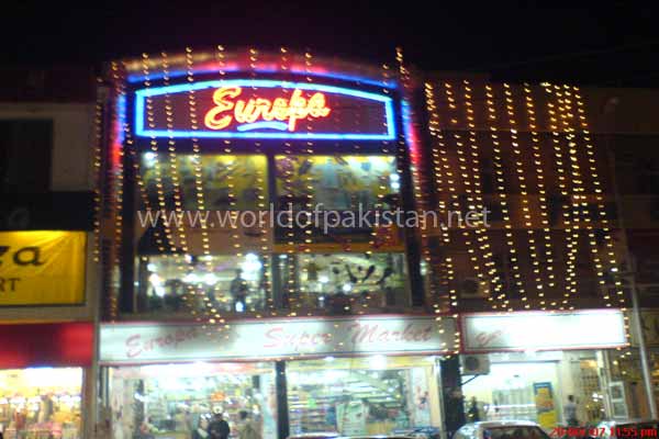 A shopping area decorated for Eid-ul-Azha 2007